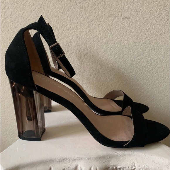 Strappy Black Madden Girl Block Heels - Picture 3 of 5